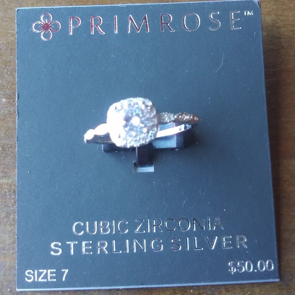 Primrose Sterling Silver & Cubic Zirconia Ring Size 7